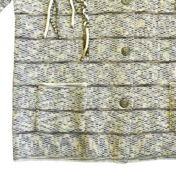 Altra Made in Italy Vintage 80s Marled Knit Fringe Pink Cream Cardigan Sweater M - Picture 5 of 14